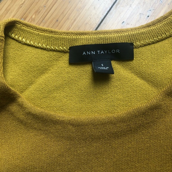Ann Taylor Chartreuse Ruffle Sweater - Picture 2 of 3